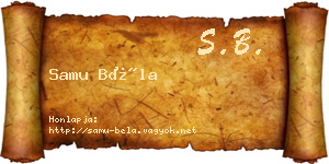 Samu Béla névjegykártya